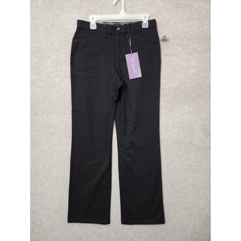 Gloria Vanderbilt Mona Trouser Pants Womens 8 Black Comfort Fit Stretch NEW